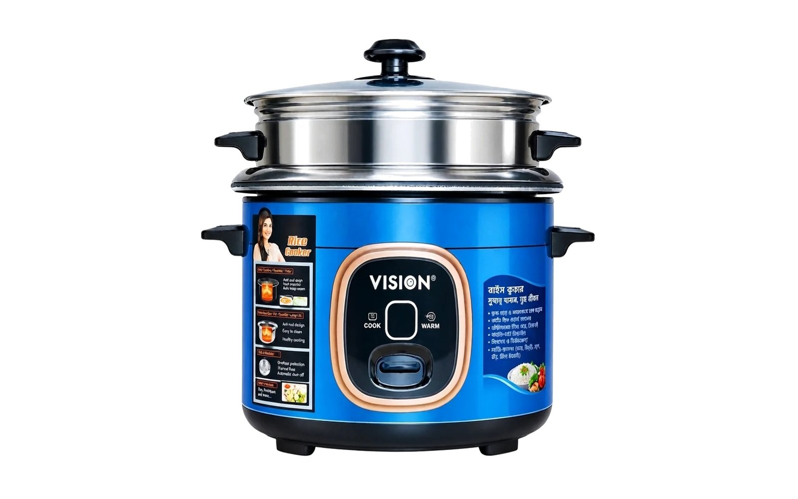 VISION Rice Cooker 1.8 L SS (Double Pot)